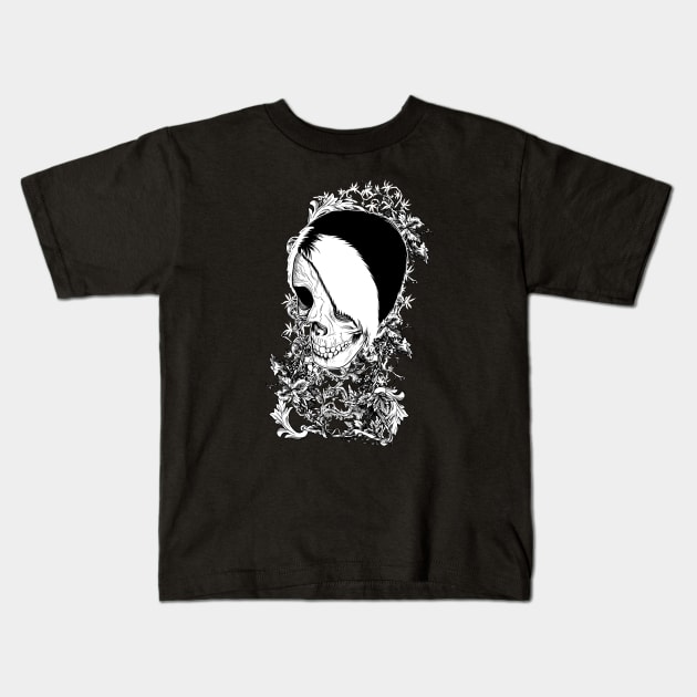 Emo Punk vintage Skull with Ornaments Kids T-Shirt by Foxxy Merch